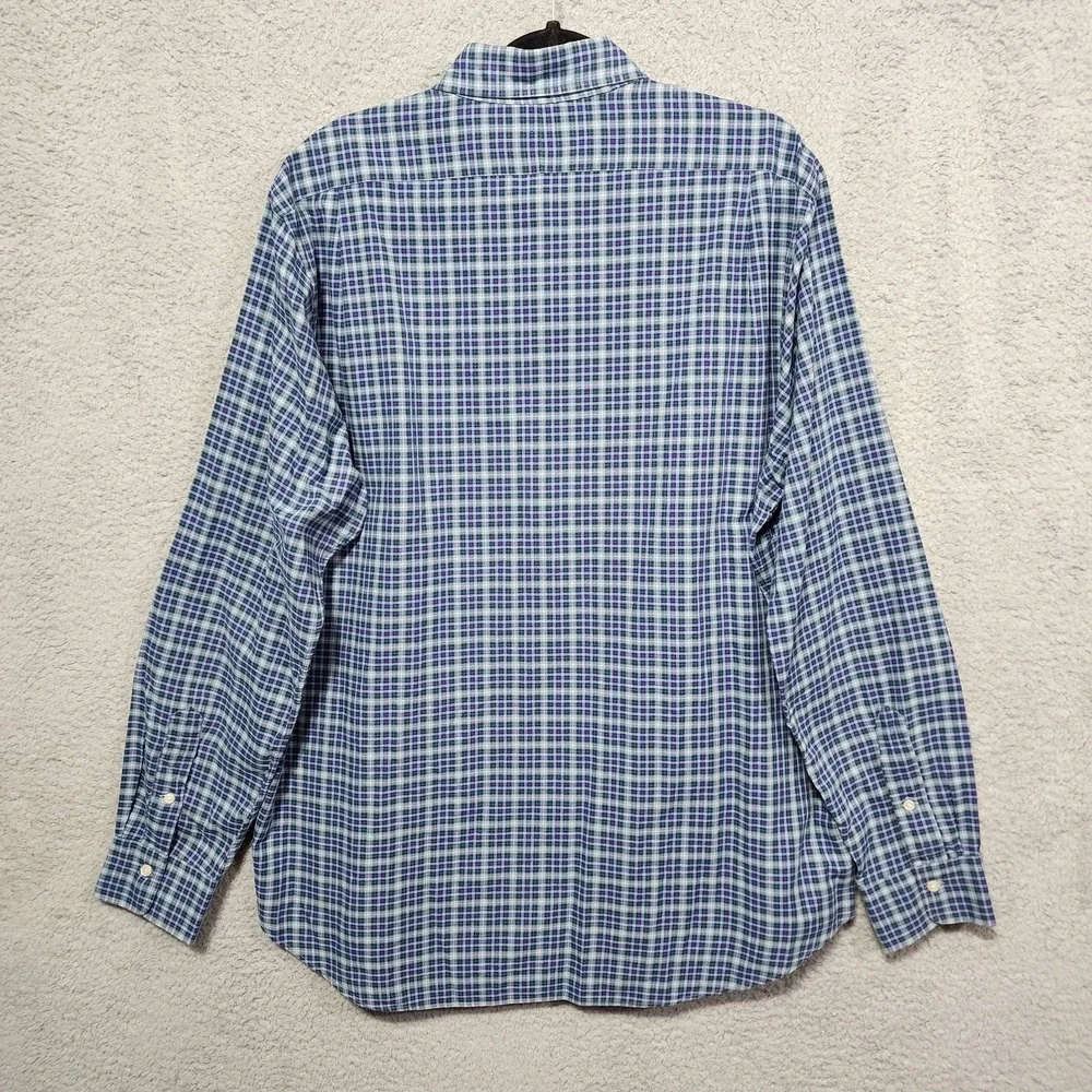 Polo Ralph Lauren Oxford‎ Mens Long Sleeve Blue Plaid Size XL
